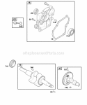 Camshaft Crankcase Cover Crankshaft Diagram and Parts List for 050032-0115-B1  Briggs and Stratton Engine